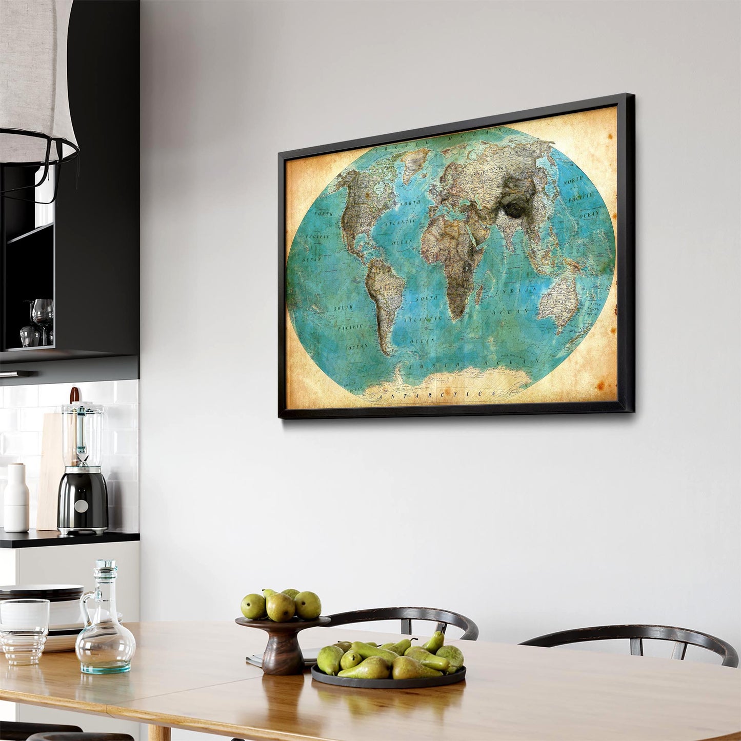 Vintage World Map Old Wall Art #5 - The Affordable Art Company