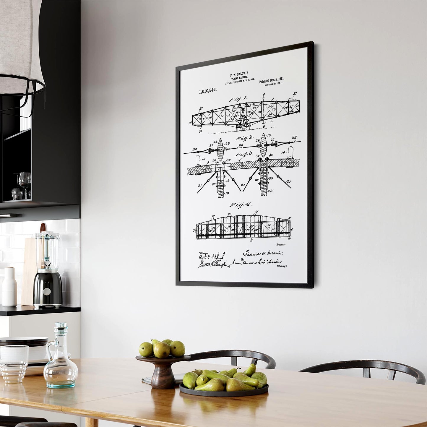 Airplane Patent Vintage Minimal Man Cave Wall Art #3 - The Affordable Art Company