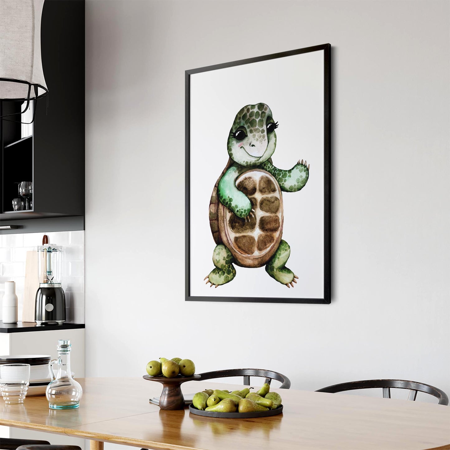 Cartoon Tortoise Cute Nursery Baby Animal Art #1 - The Affordable Art Company