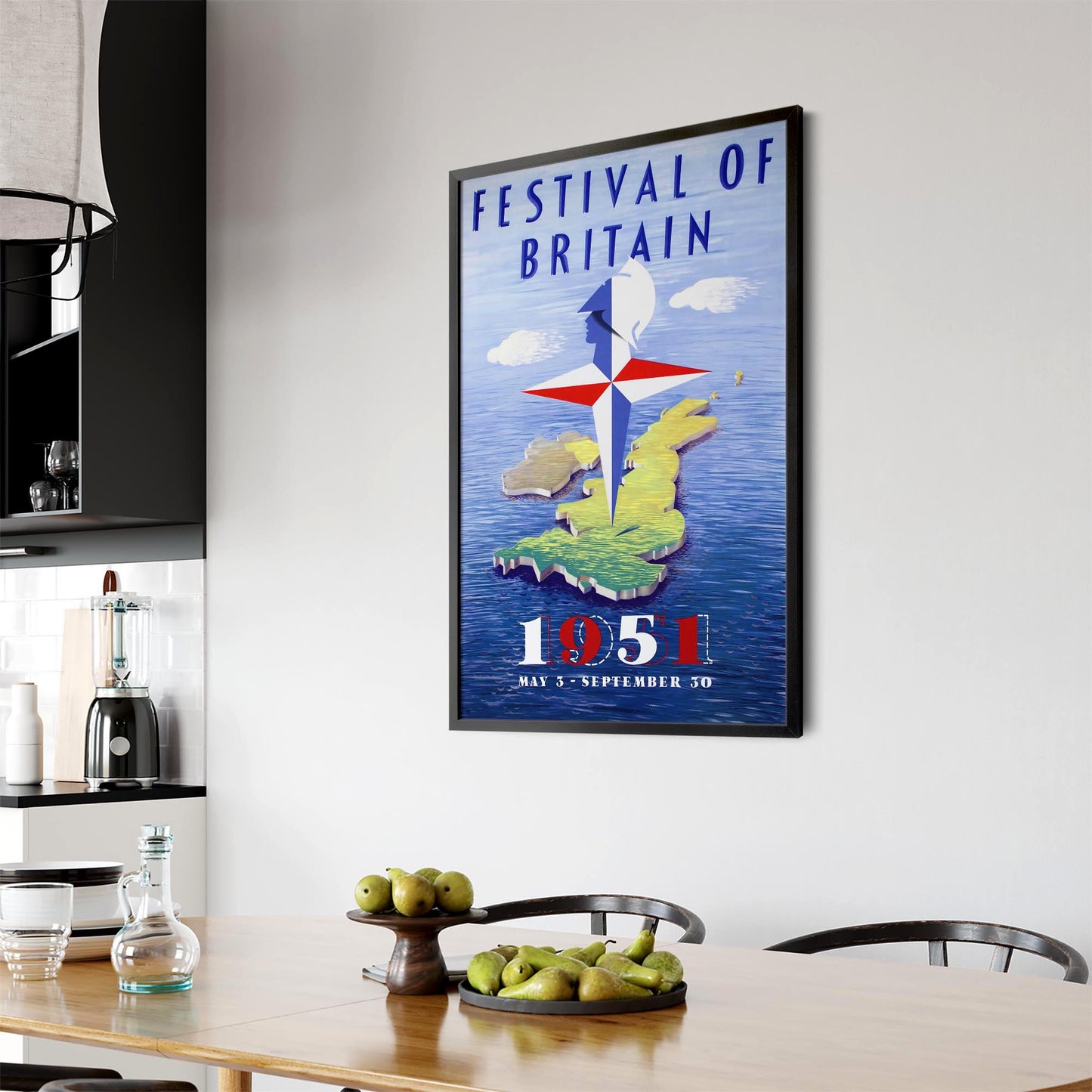 Festival of Britain Vintage Travel Advert Wall Art - The Affordable Art Company