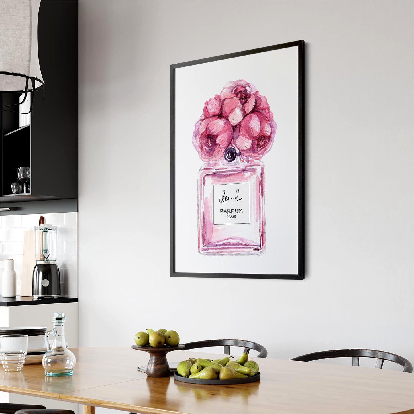 Pink Floral Perfume Bottle Fashion Flowers Wall Art #7 - The Affordable Art Company