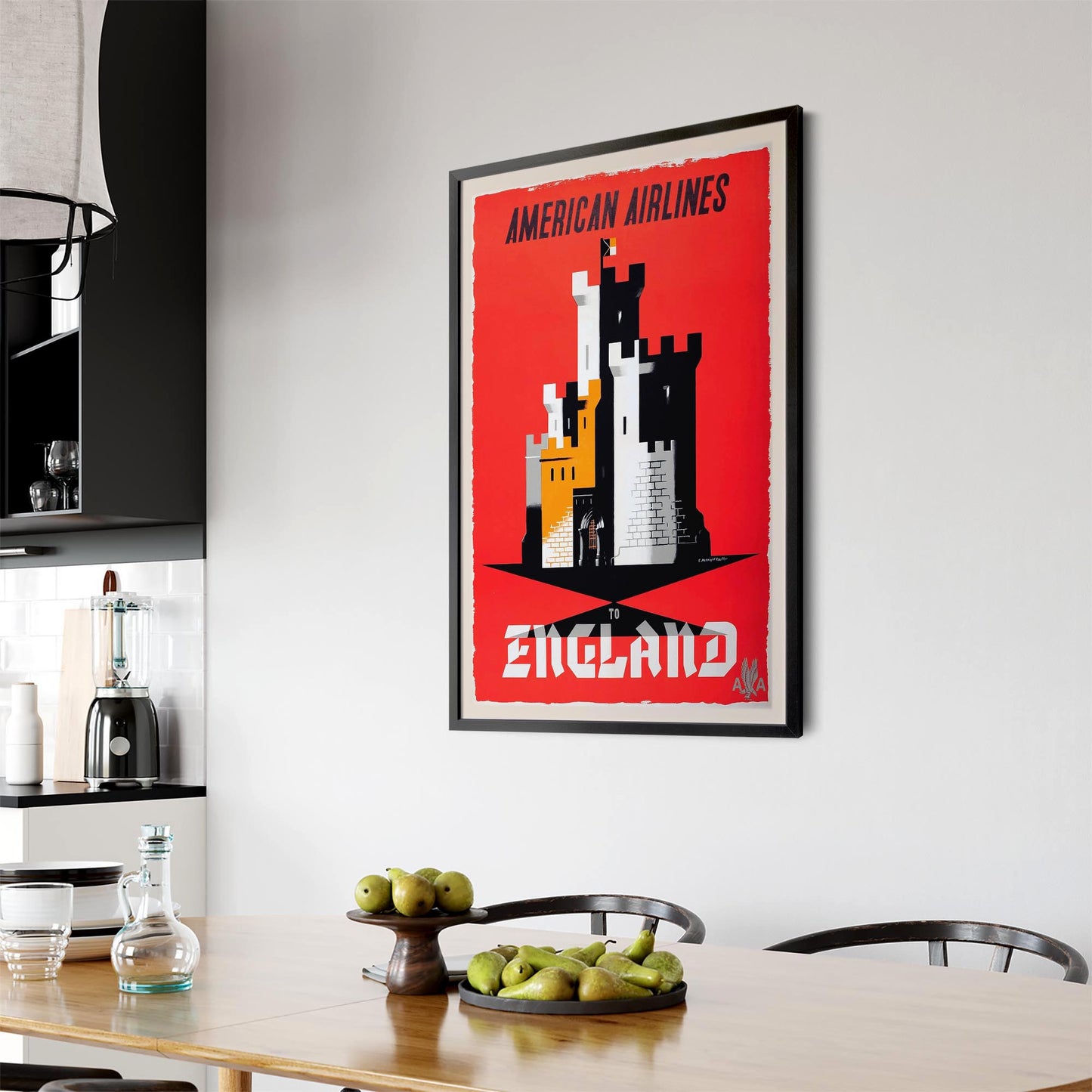 American Airlines - England Vintage Travel Wall Art - The Affordable Art Company