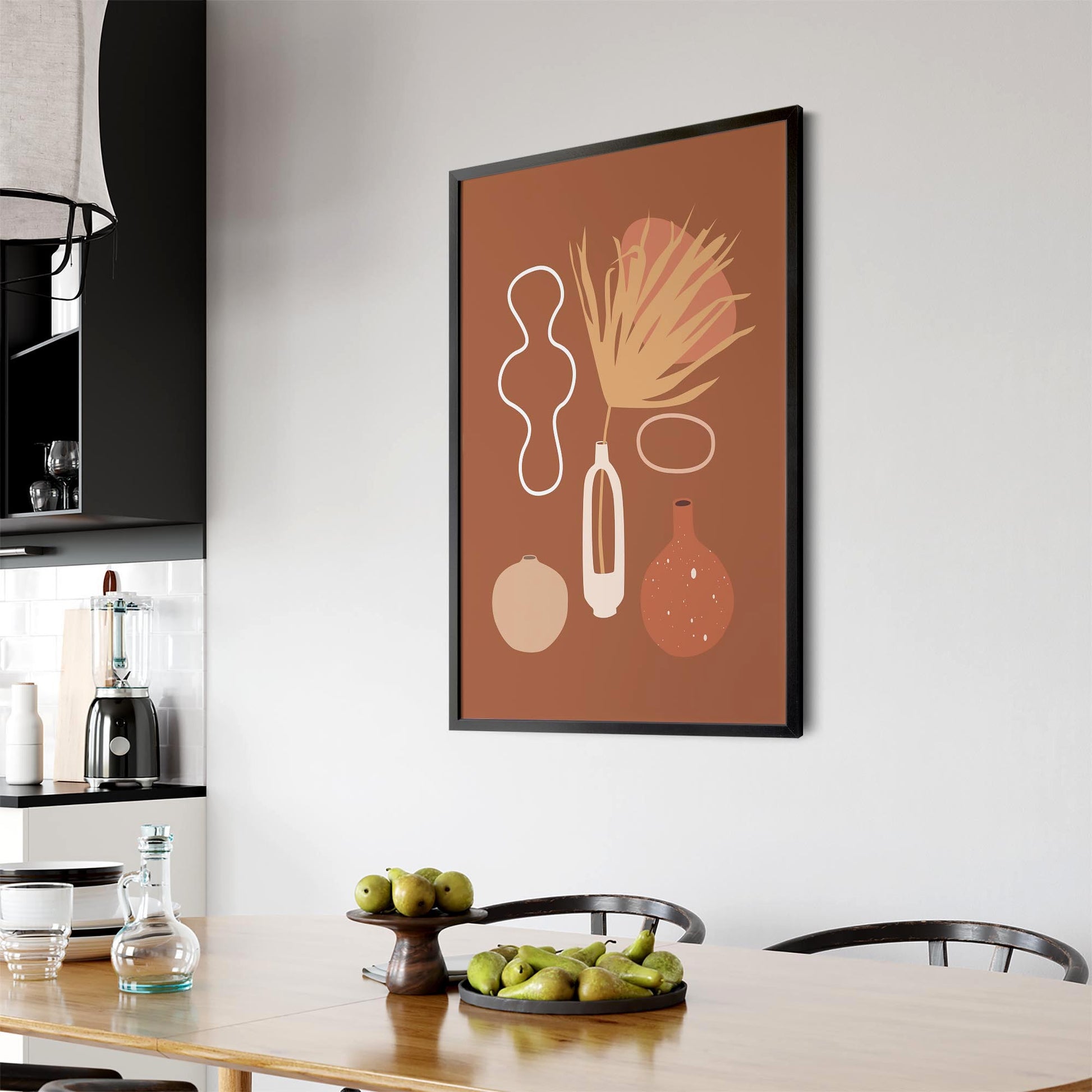 Minimal Plant Abstract Retro Kitchen Wall Art #6 - The Affordable Art Company