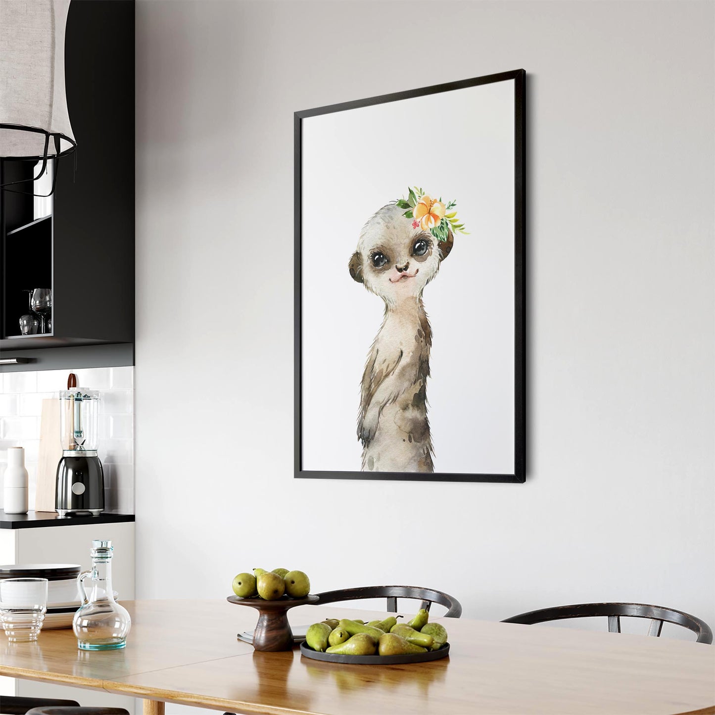 Cute Baby Meerkat Nursery Animal Gift Wall Art - The Affordable Art Company