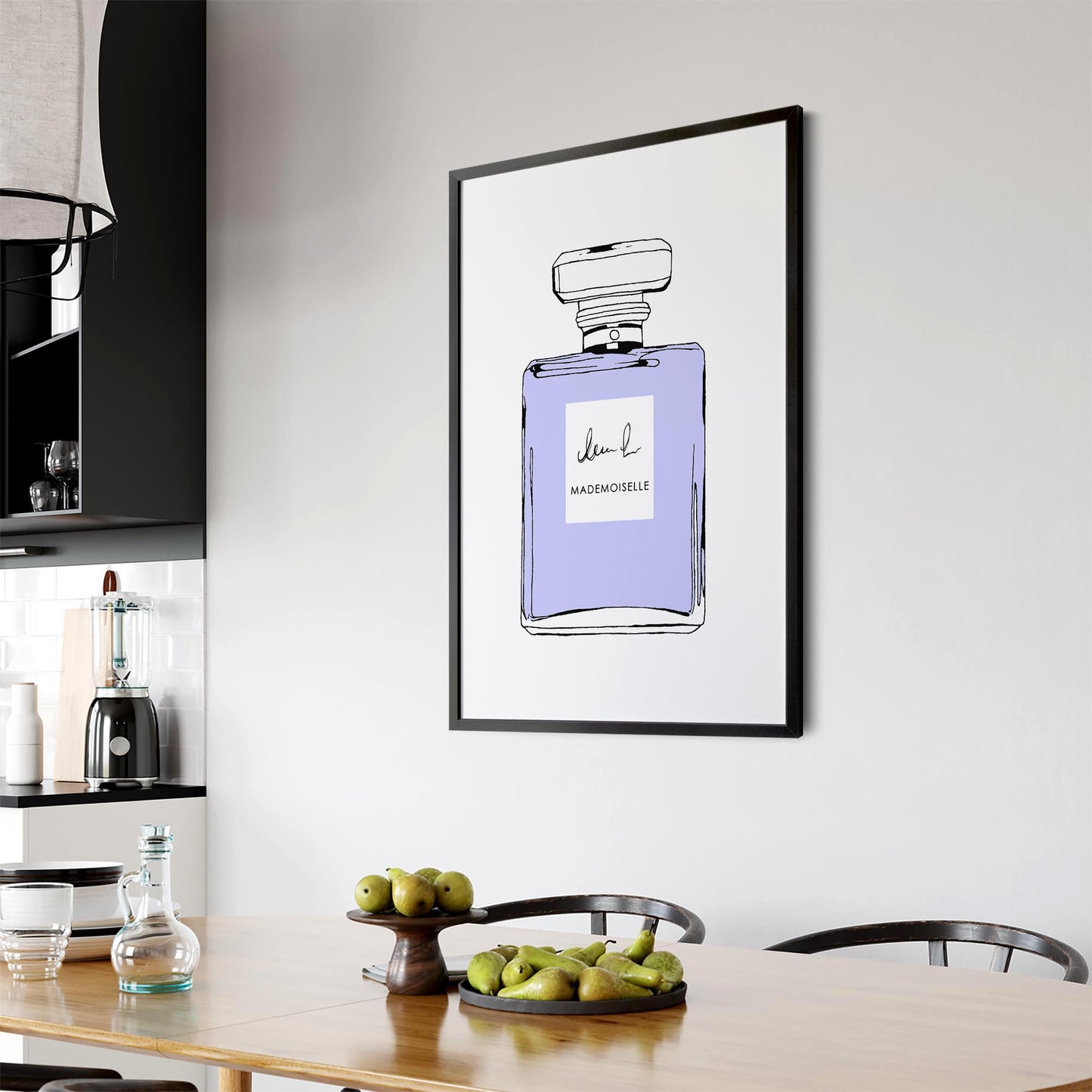 Purple Minimal Perfume Bottle Fashion Wall Art - The Affordable Art Company