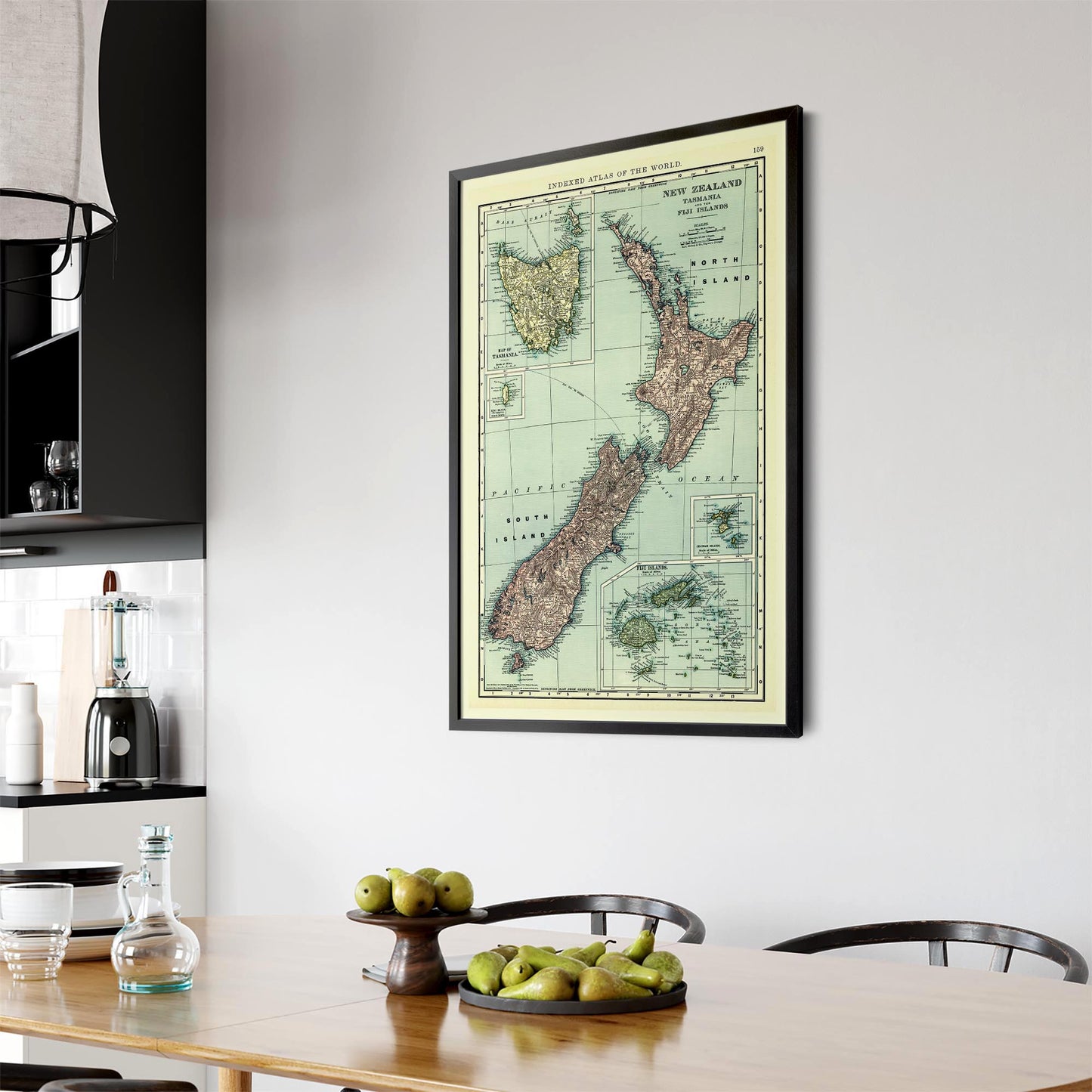 New Zealand Vintage Map Old Wall Art - The Affordable Art Company