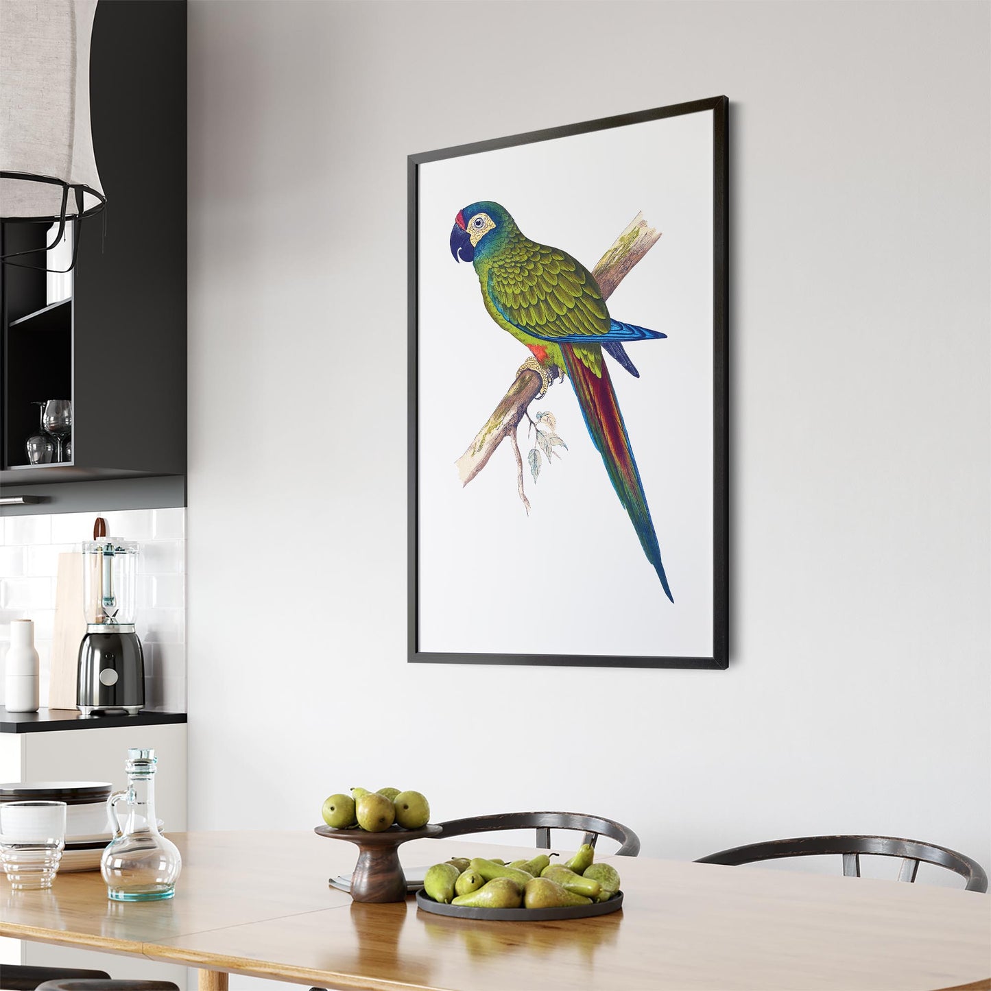 Blue-Winged Macaw Exotic Bird Drawing Wall Art - The Affordable Art Company