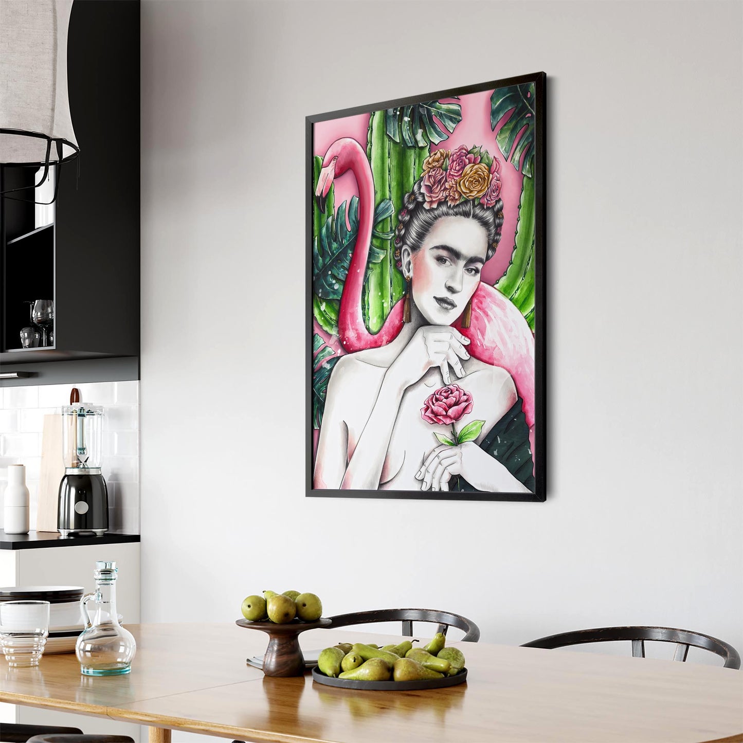 Frida Kahlo Flamingo Painting Fashion Wall Art - The Affordable Art Company