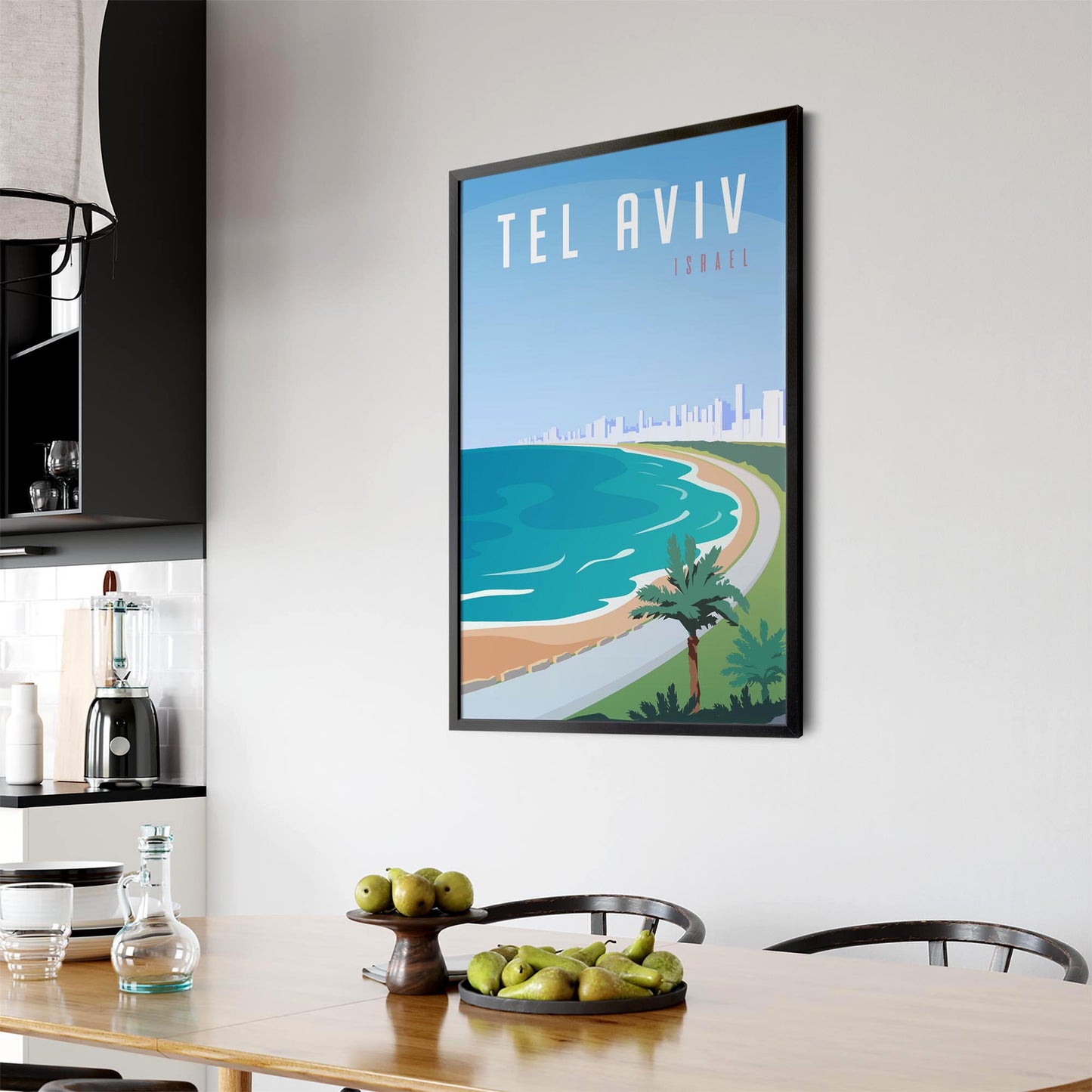 Retro Tel Aviv Israel Vintage Travel Wall Art - The Affordable Art Company