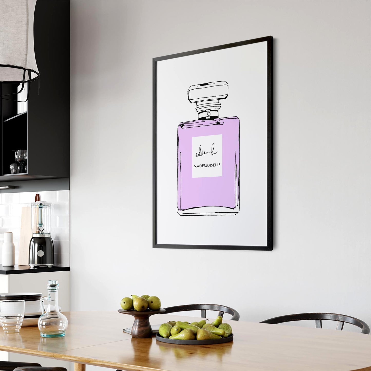 Violet Minimal Perfume Bottle Fashion Wall Art - The Affordable Art Company