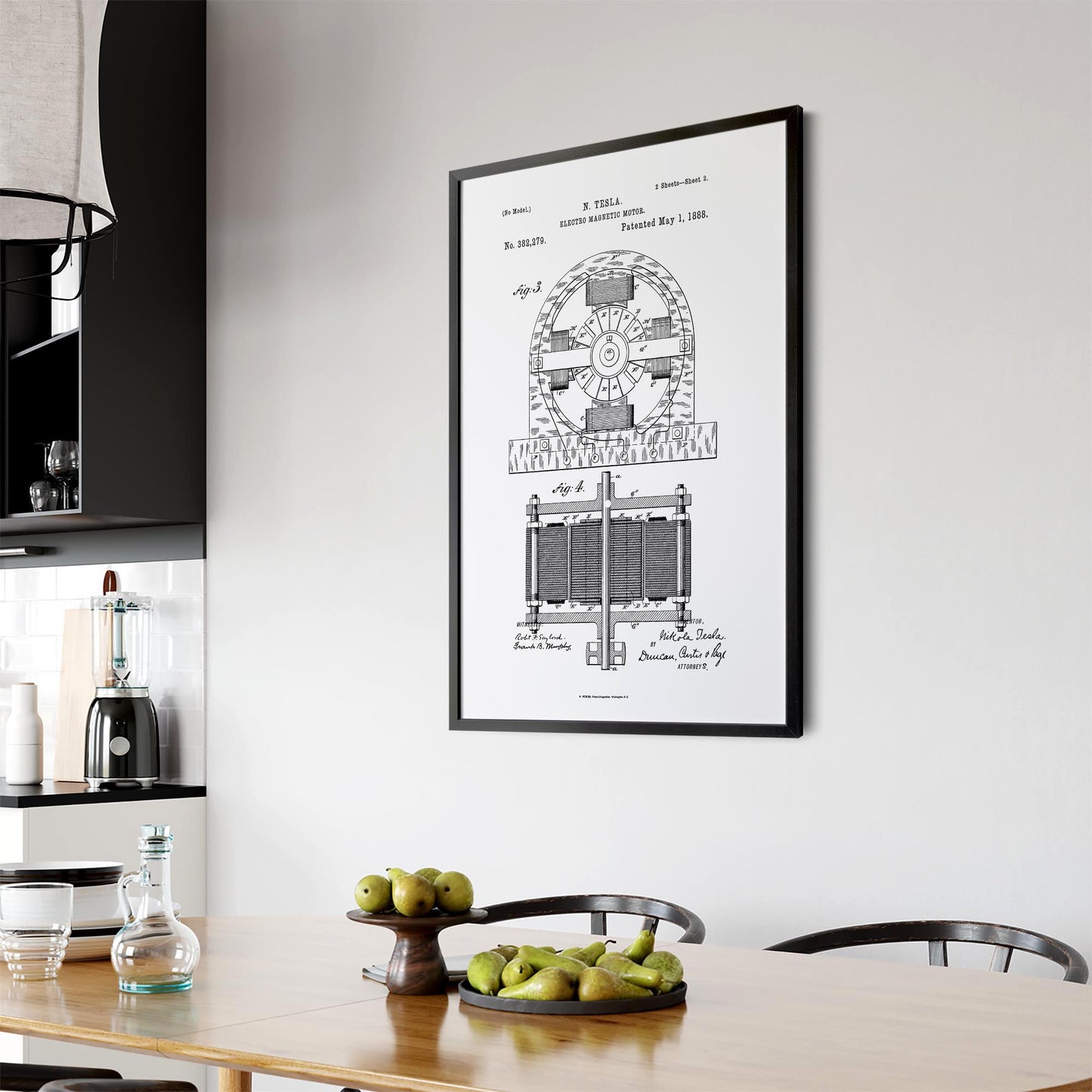 Vintage Electro Motor Patent Wall Art #2 - The Affordable Art Company