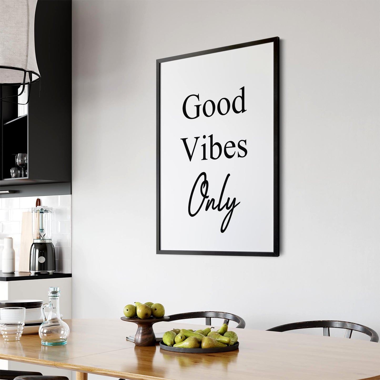 "Good Vibes" Fashion Quote Bedroom Wall Art - The Affordable Art Company
