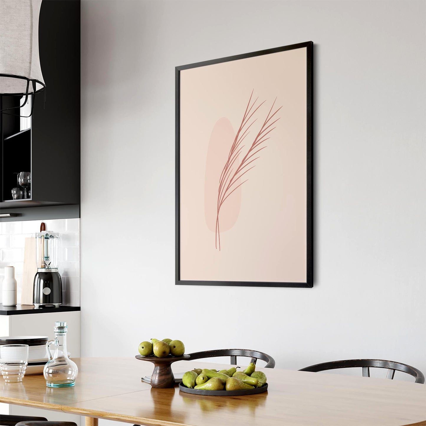 Minimal Branch Retro Pink & Pastel Wall Art - The Affordable Art Company