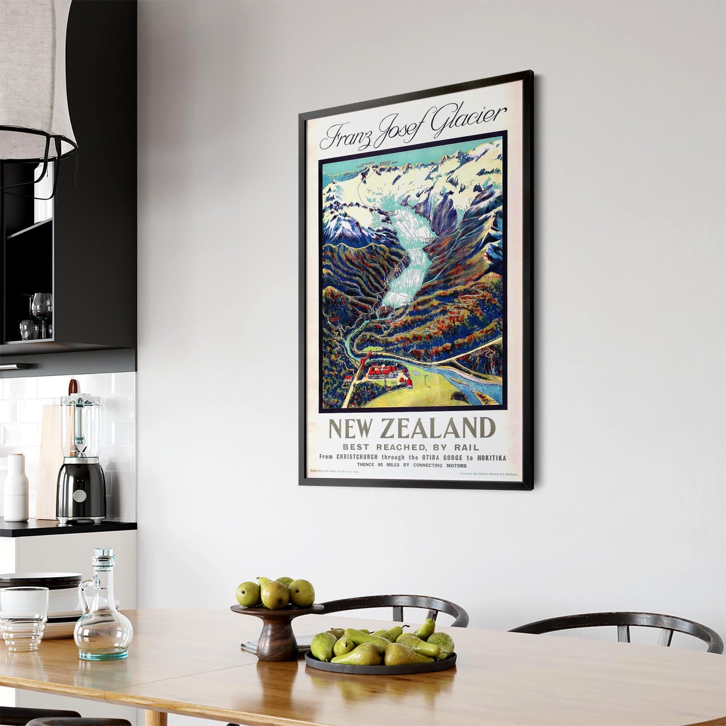 Franz Josef Glacier, New Zealand Vintage Wall Art - The Affordable Art Company