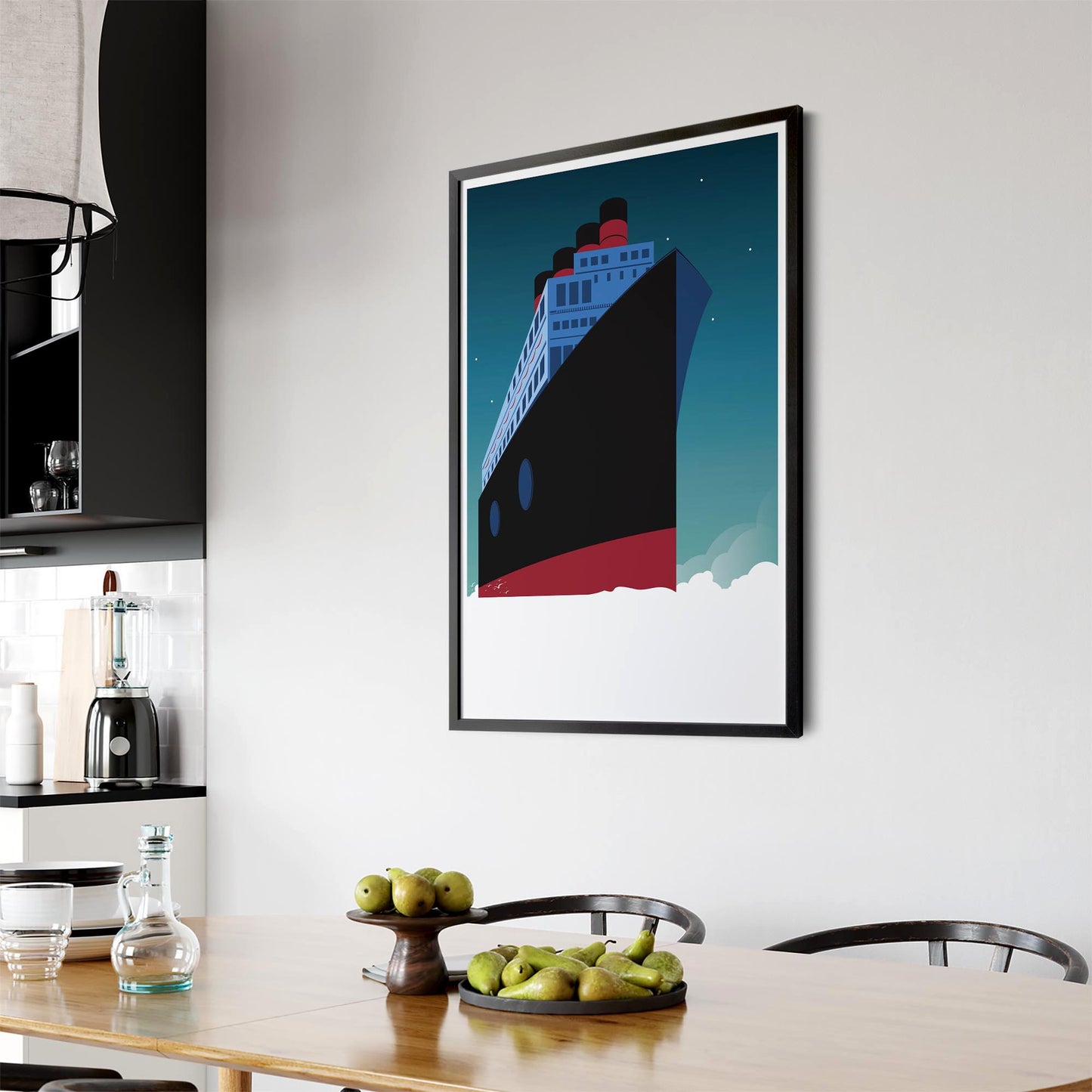 Retro Titanic Illustration Ship Wall Art - The Affordable Art Company