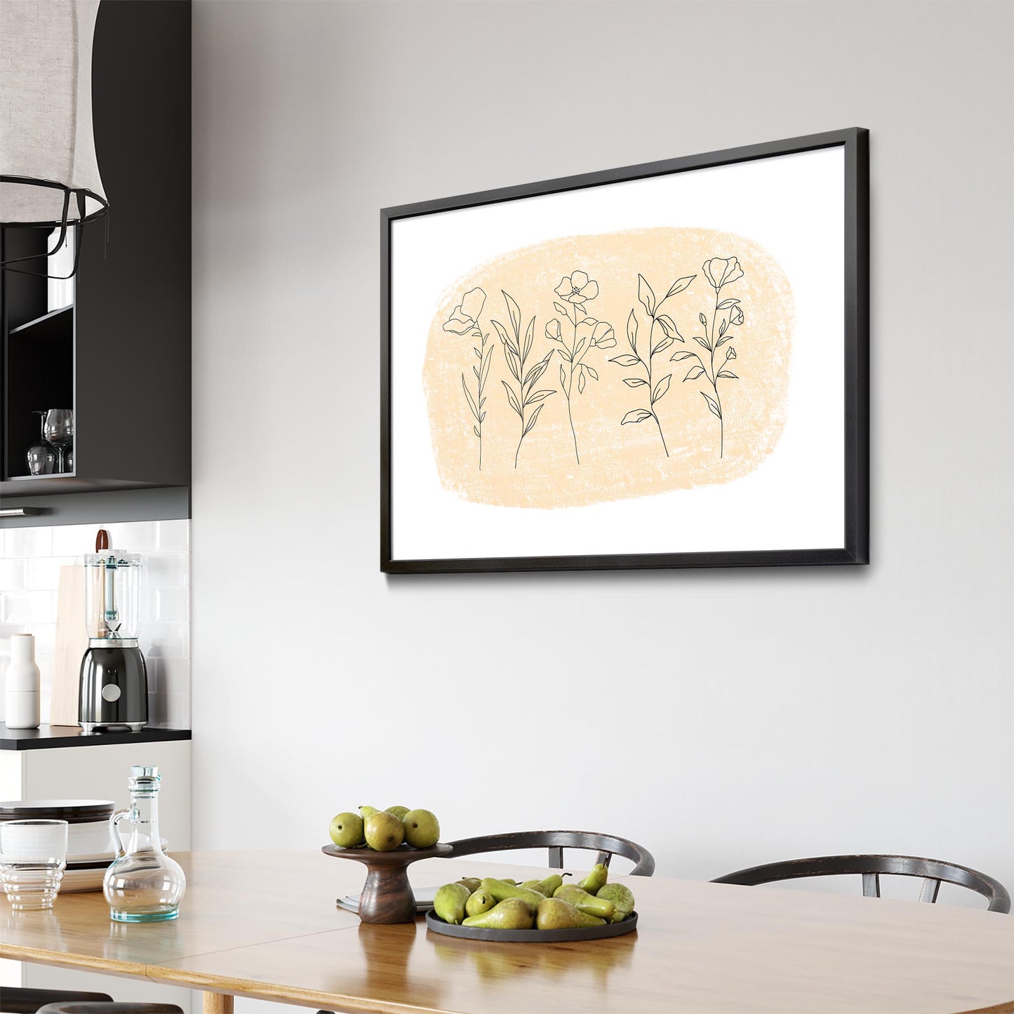 Cute Floral Abstract Minimal Flowers Wall Art - The Affordable Art Company