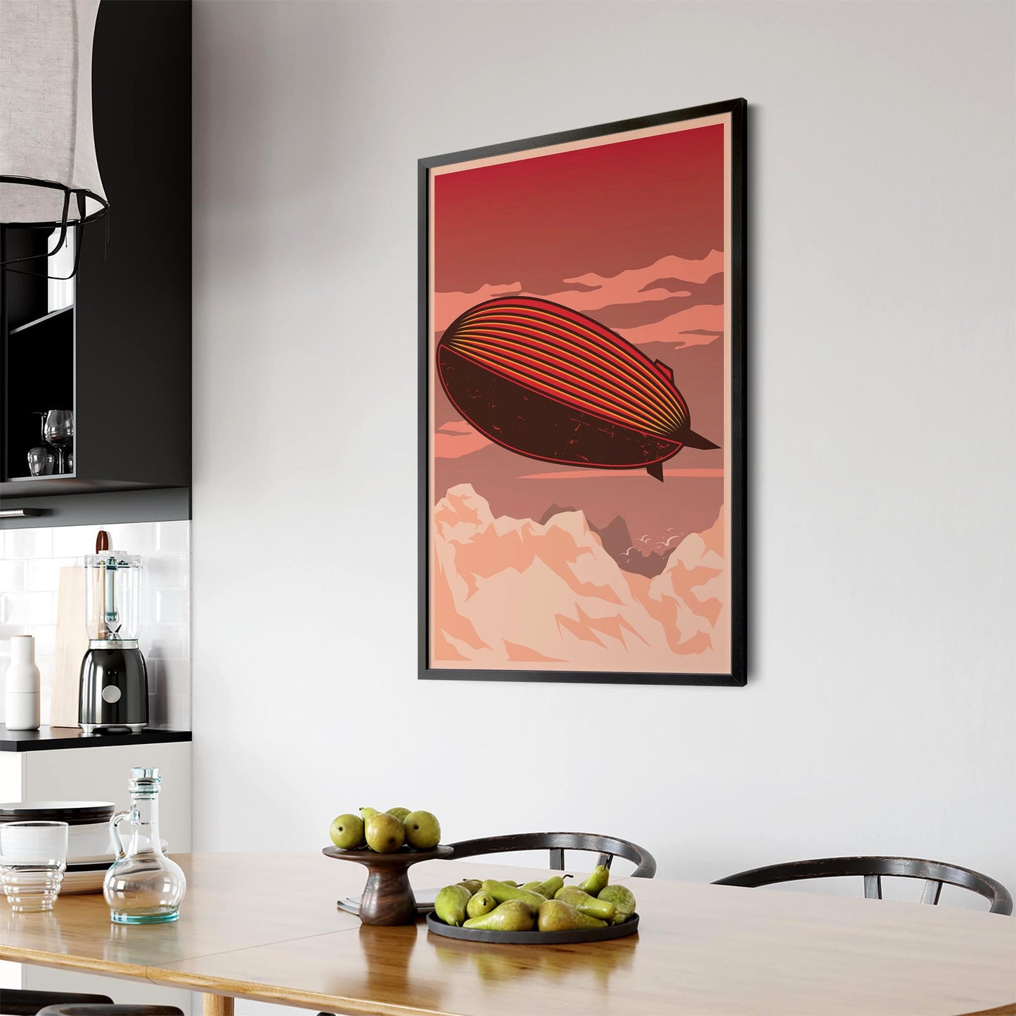 Art Deco Airship Vintage Retro New York Wall Art - The Affordable Art Company