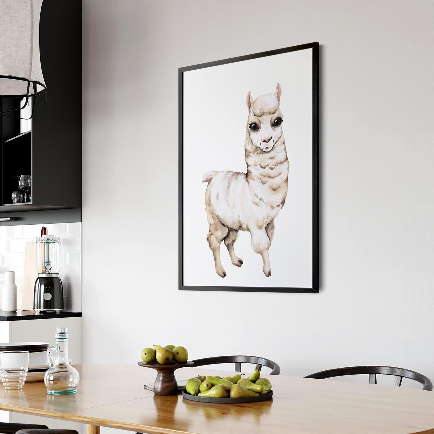 Cartoon Llama Cute Nursery Baby Animal Wall Art - The Affordable Art Company
