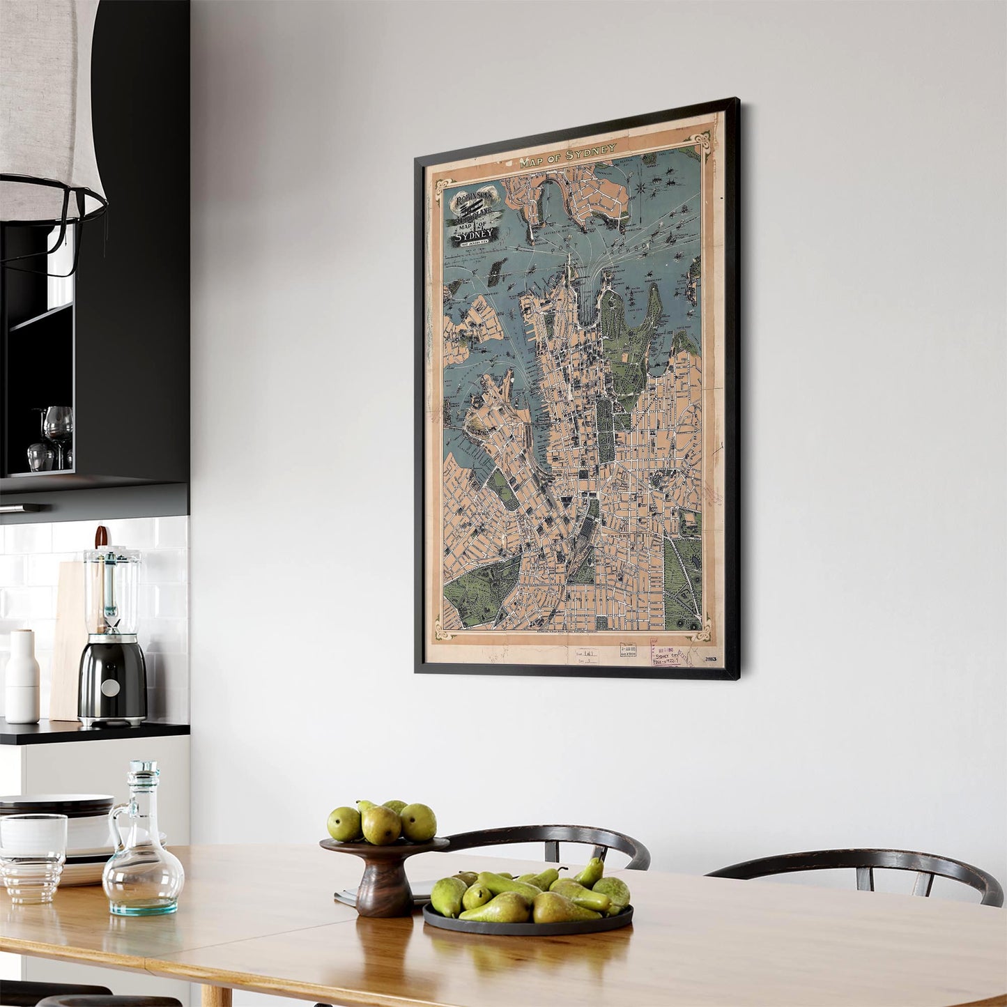Sydney Vintage Map Australian Old Wall Art #1 - The Affordable Art Company