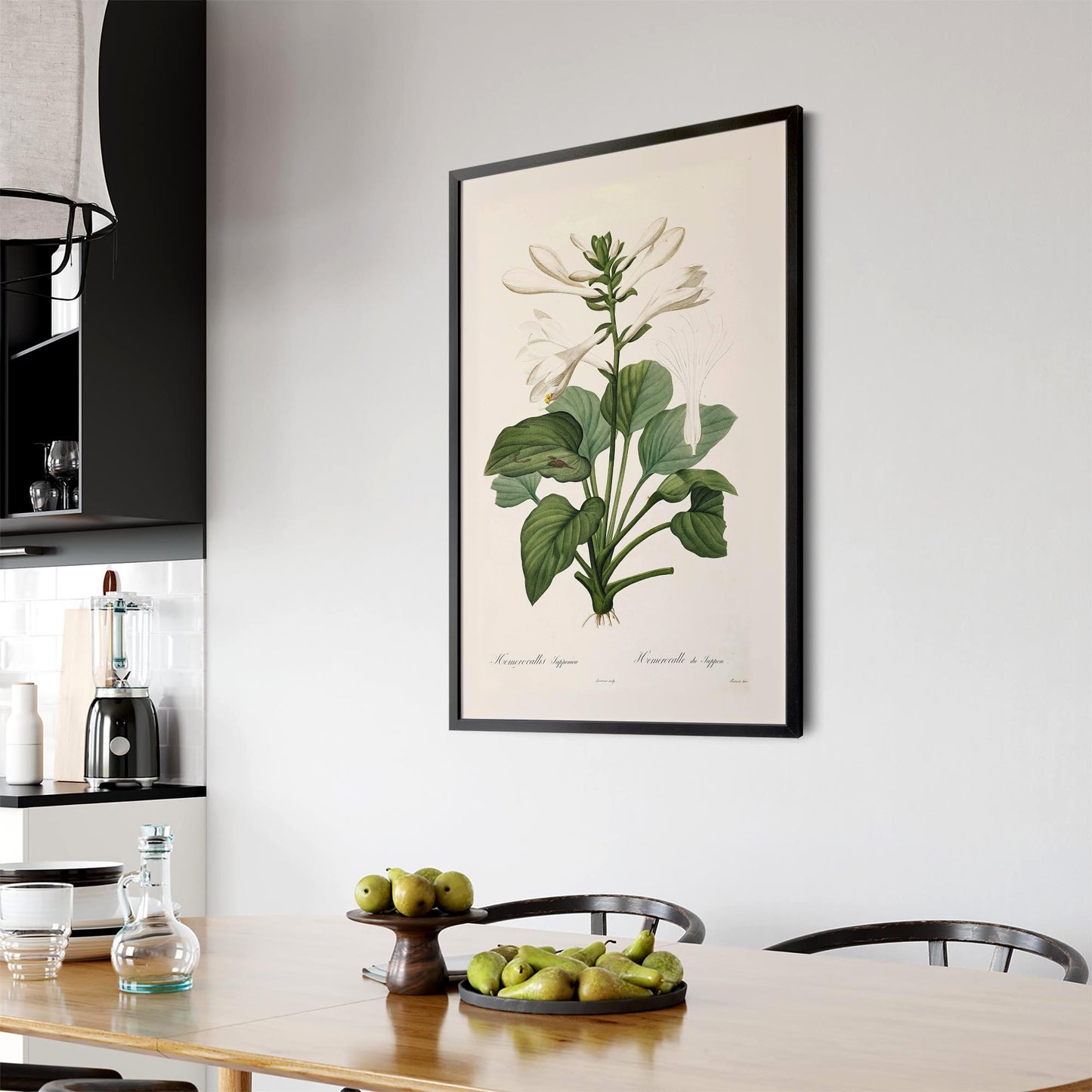 White Flower Vintage Botanical Kitchen Wall Art #2 - The Affordable Art Company