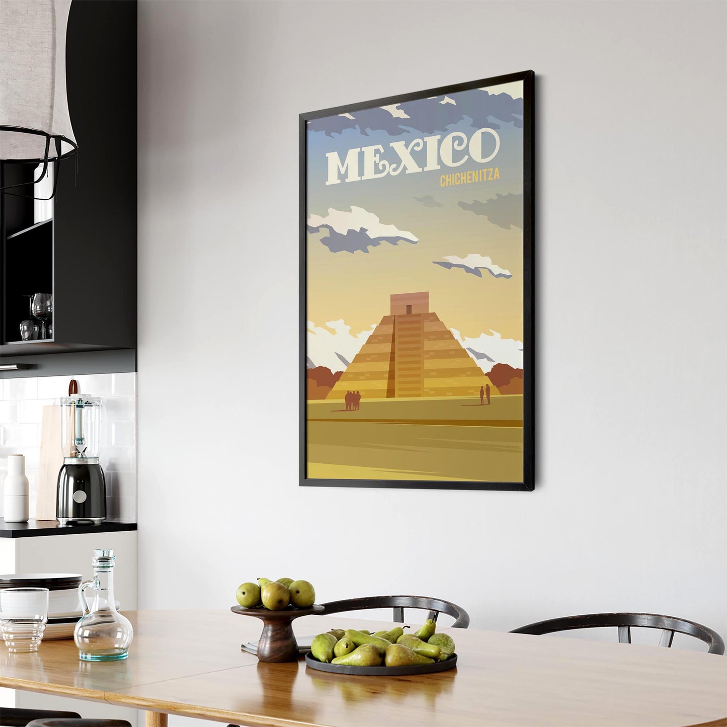 Retro Chichen Itza, Mexico Travel Vintage Wall Art - The Affordable Art Company