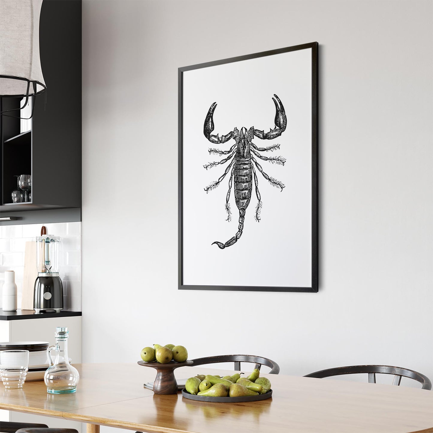 Scorpion Drawing Insect Man Cave Wall Art - The Affordable Art Company