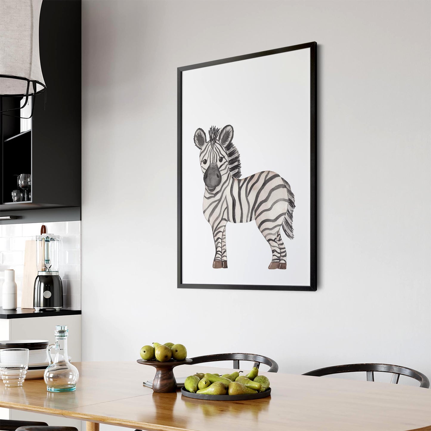 Cartoon Zebra Cute Nursery Baby Animal Art #2 - The Affordable Art Company