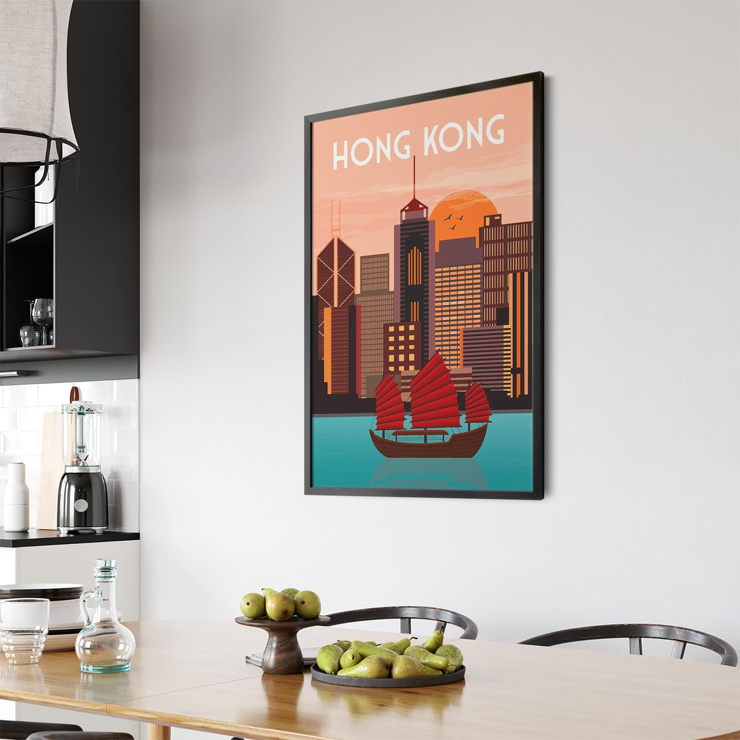Retro Hong Kong Travel Advert Wall Art - Portsby