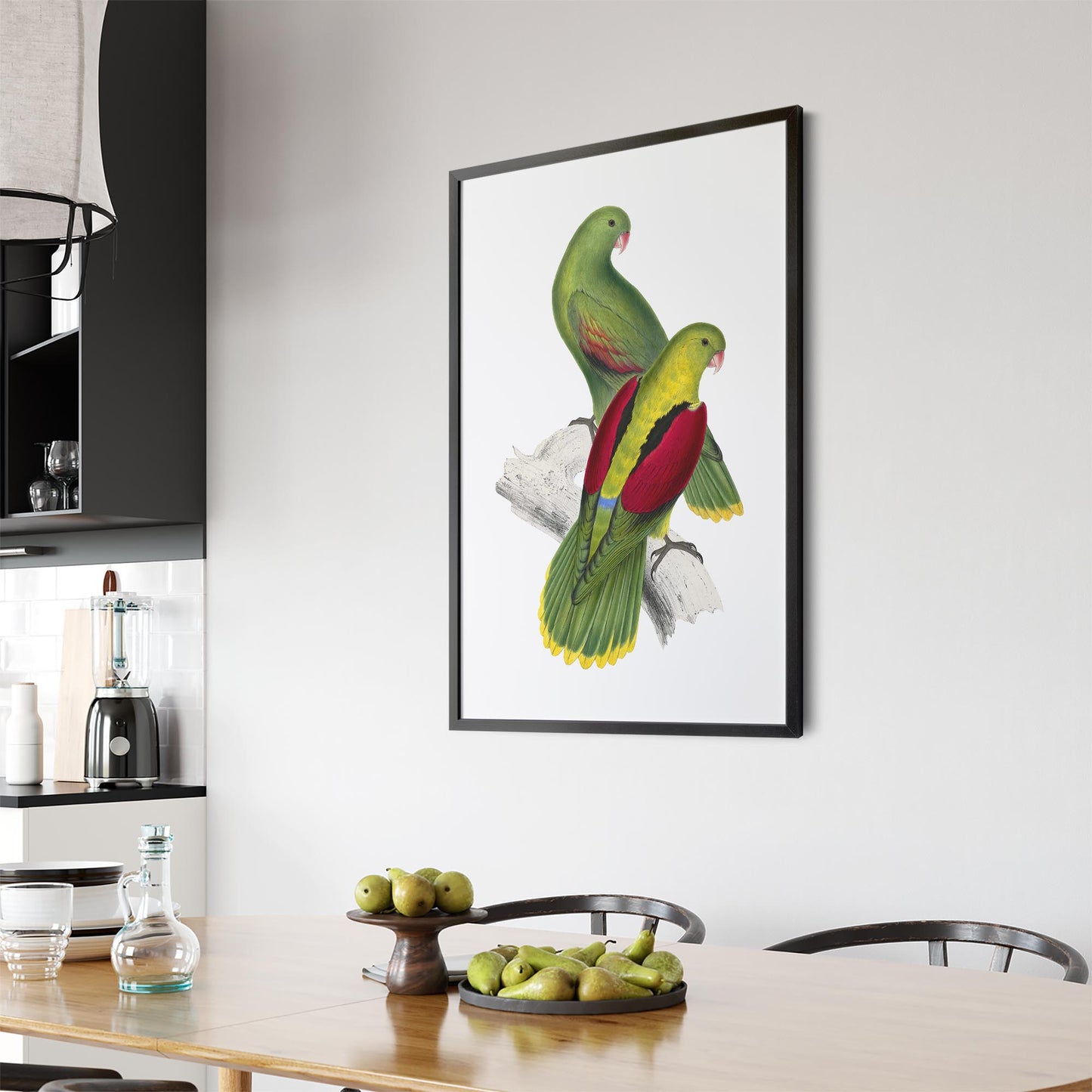 Crimson Winged Parakeet Exotic Bird Wall Art - The Affordable Art Company