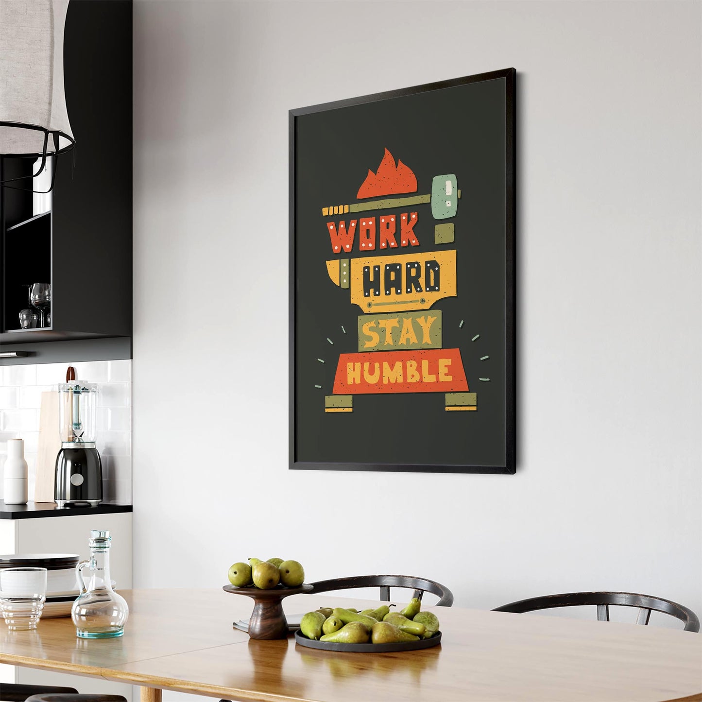 "Work Hard Stay Humble" Office Quote Wall Art - The Affordable Art Company