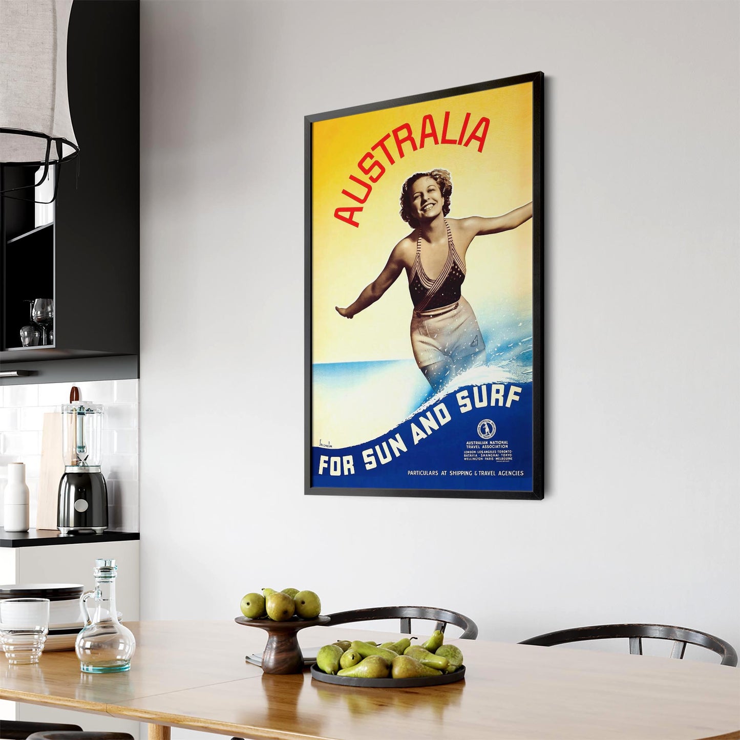 Vintage Australia Sun & Surf Travel Advert Wall Art - The Affordable Art Company