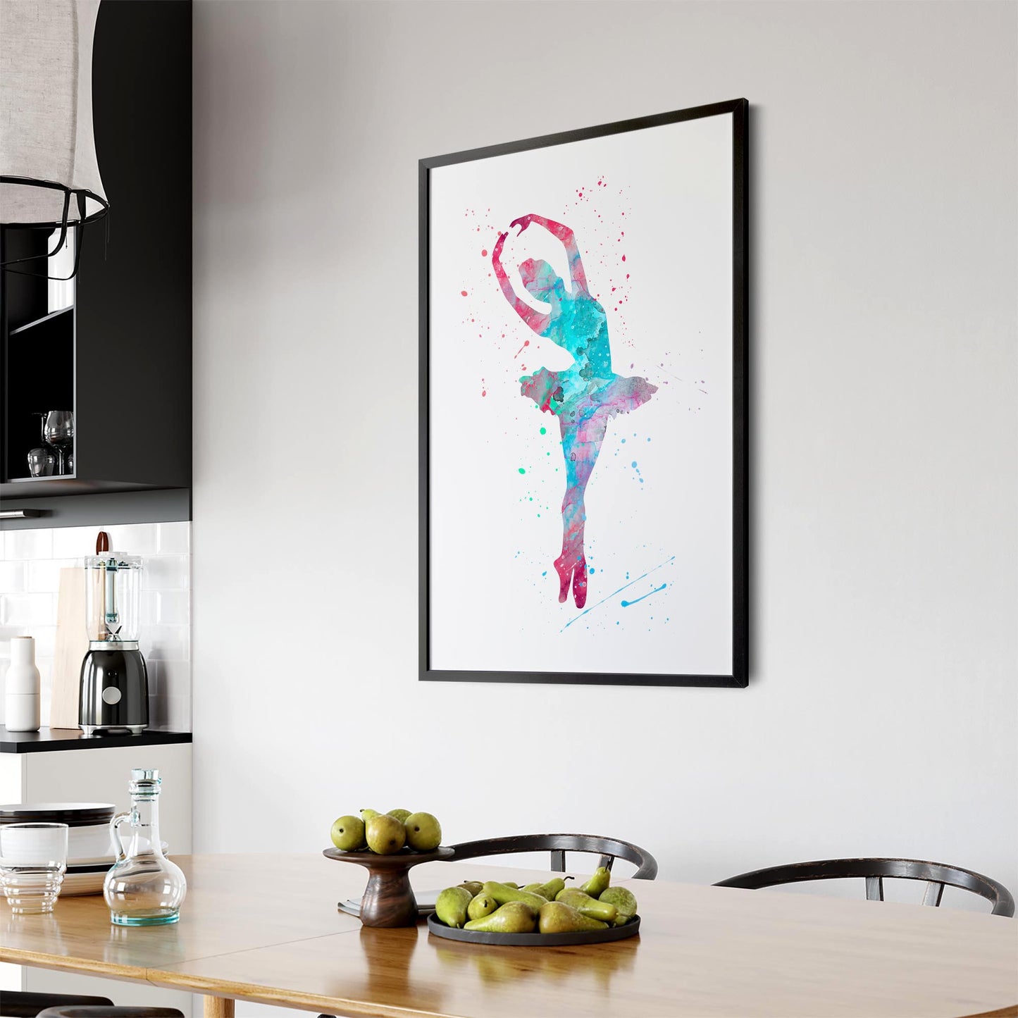 Blue & Pink Ballerina Girls Bedroom Ballet Wall Art - The Affordable Art Company