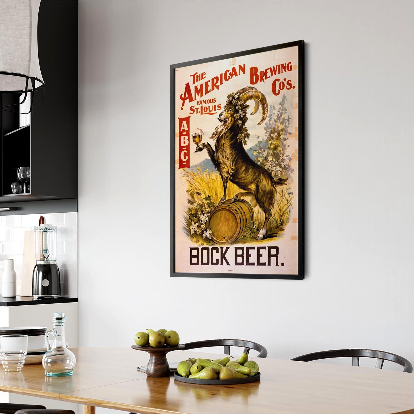 American Bock Beer Vintage Man Cave Wall Art - The Affordable Art Company