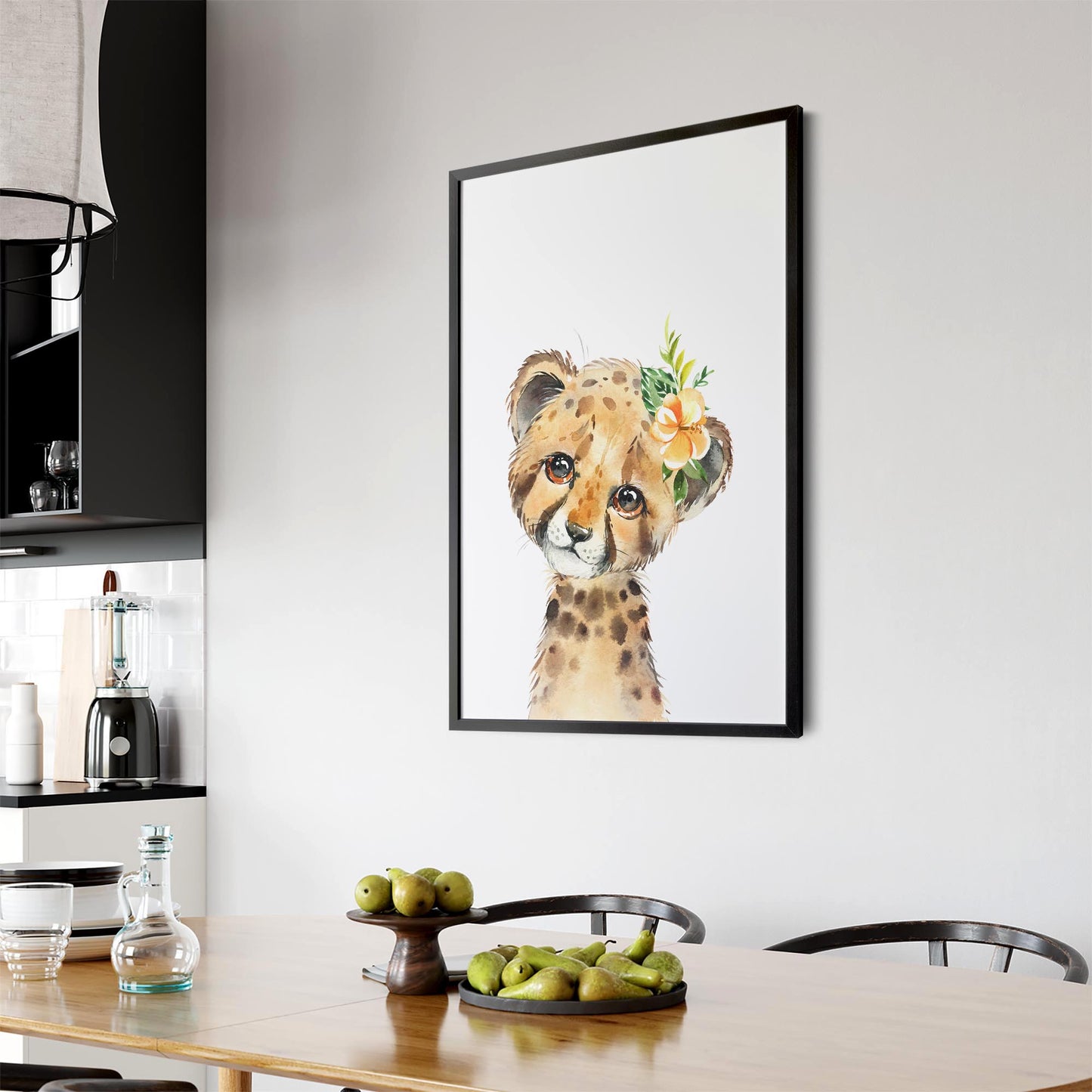 Cute Baby Leopard Nursery Animal Gift Wall Art - The Affordable Art Company