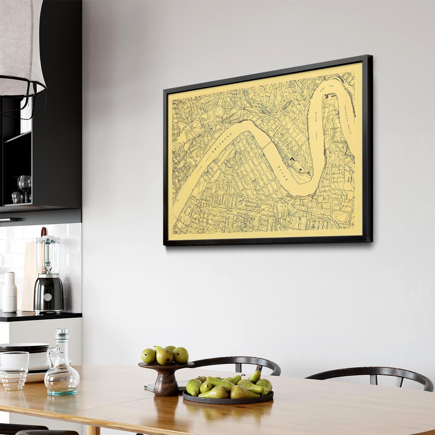 Brisbane Queensland Vintage Map Wall Art - The Affordable Art Company