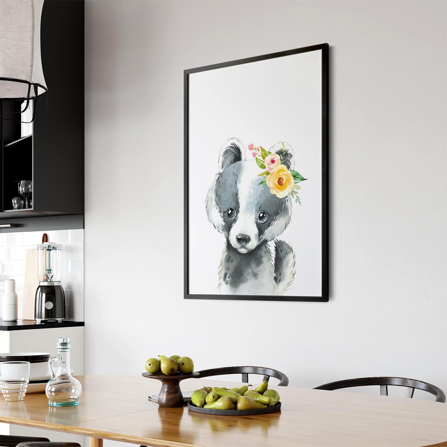 Cute Baby Badger Nursery Animal Gift Wall Art - The Affordable Art Company