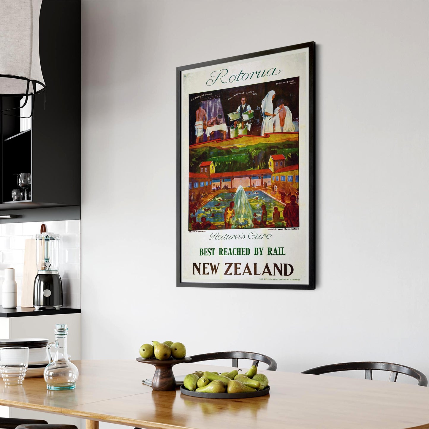 Rotorua New Zealand Vintage Travel Advert Wall Art - The Affordable Art Company