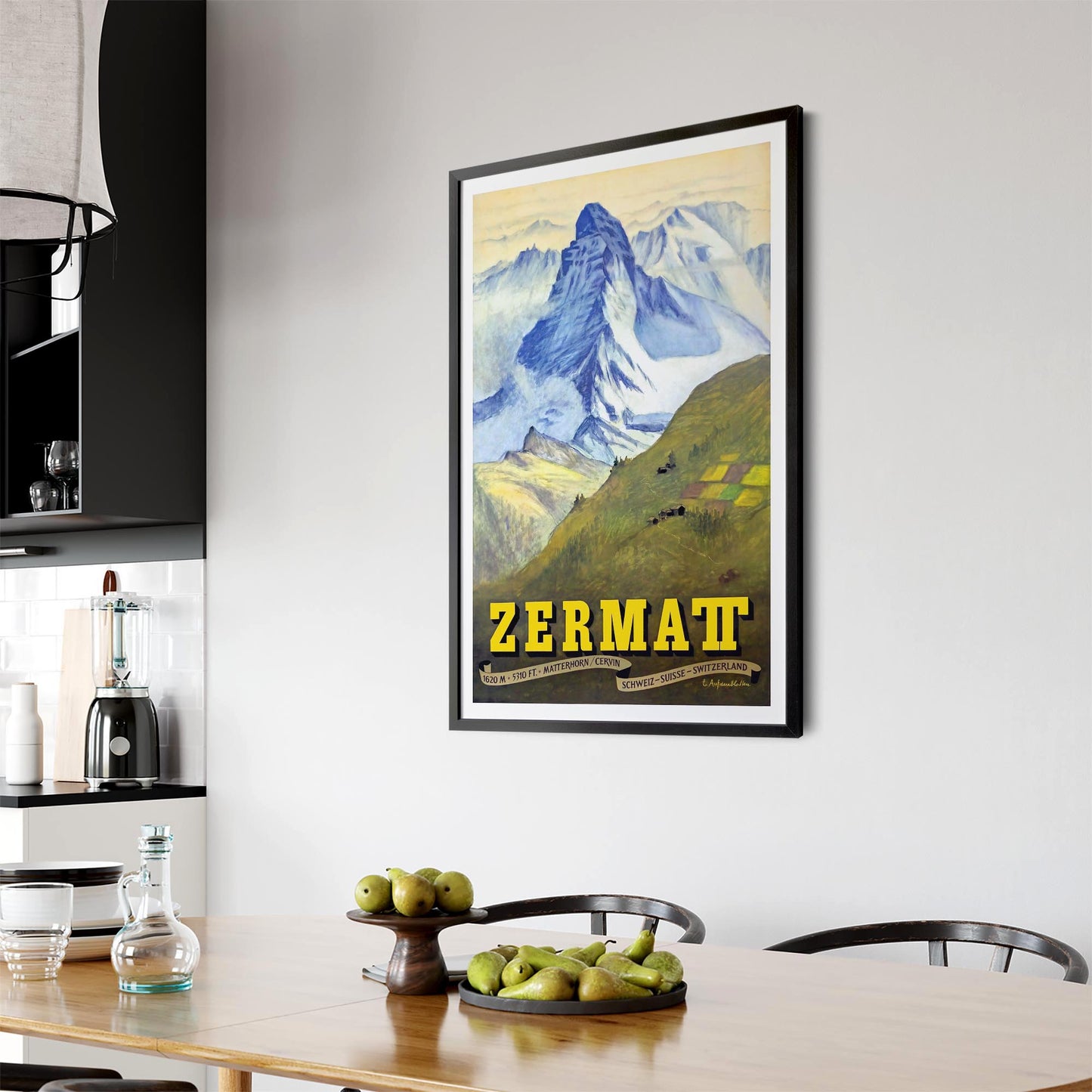 Zermatt Switzerland Vintage Travel Advert Wall Art - The Affordable Art Company