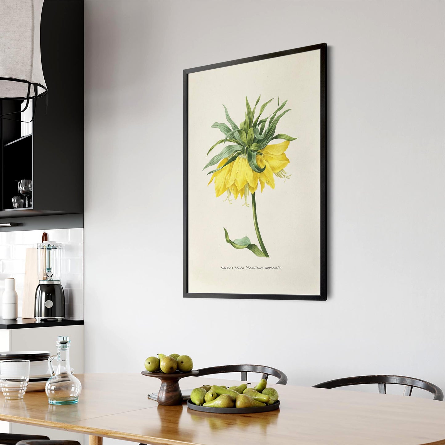 Yellow Flower Vintage Botanical Kitchen Wall Art #1 - The Affordable Art Company