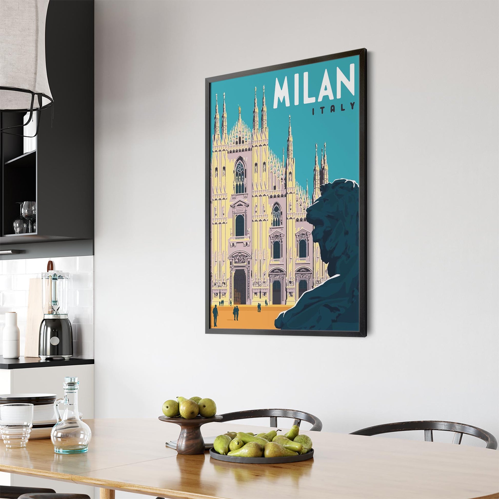 Retro Milan, Italy Travel Advert Wall Art - Portsby