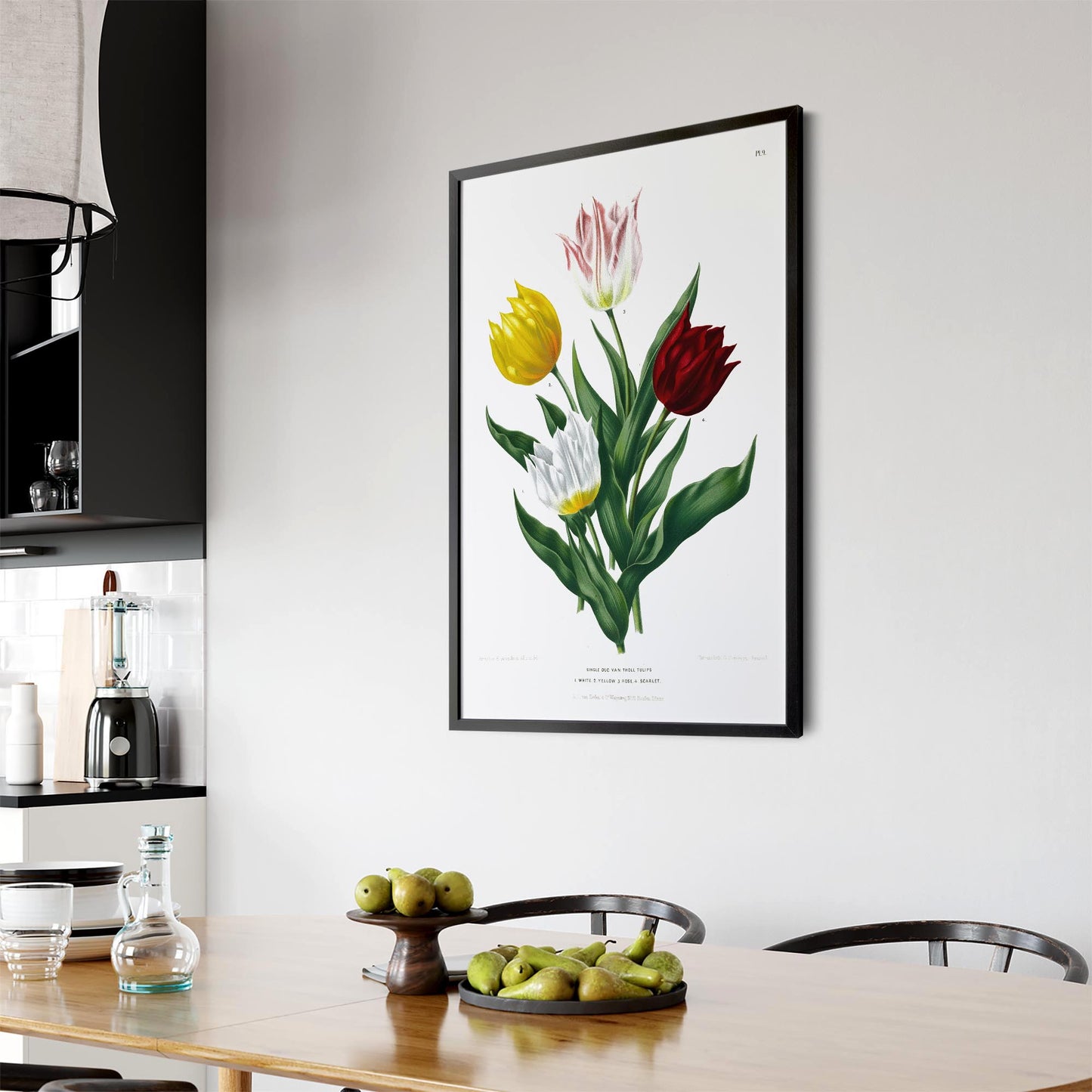 Tulip Botanical Vintage Kitchen Wall Art - The Affordable Art Company