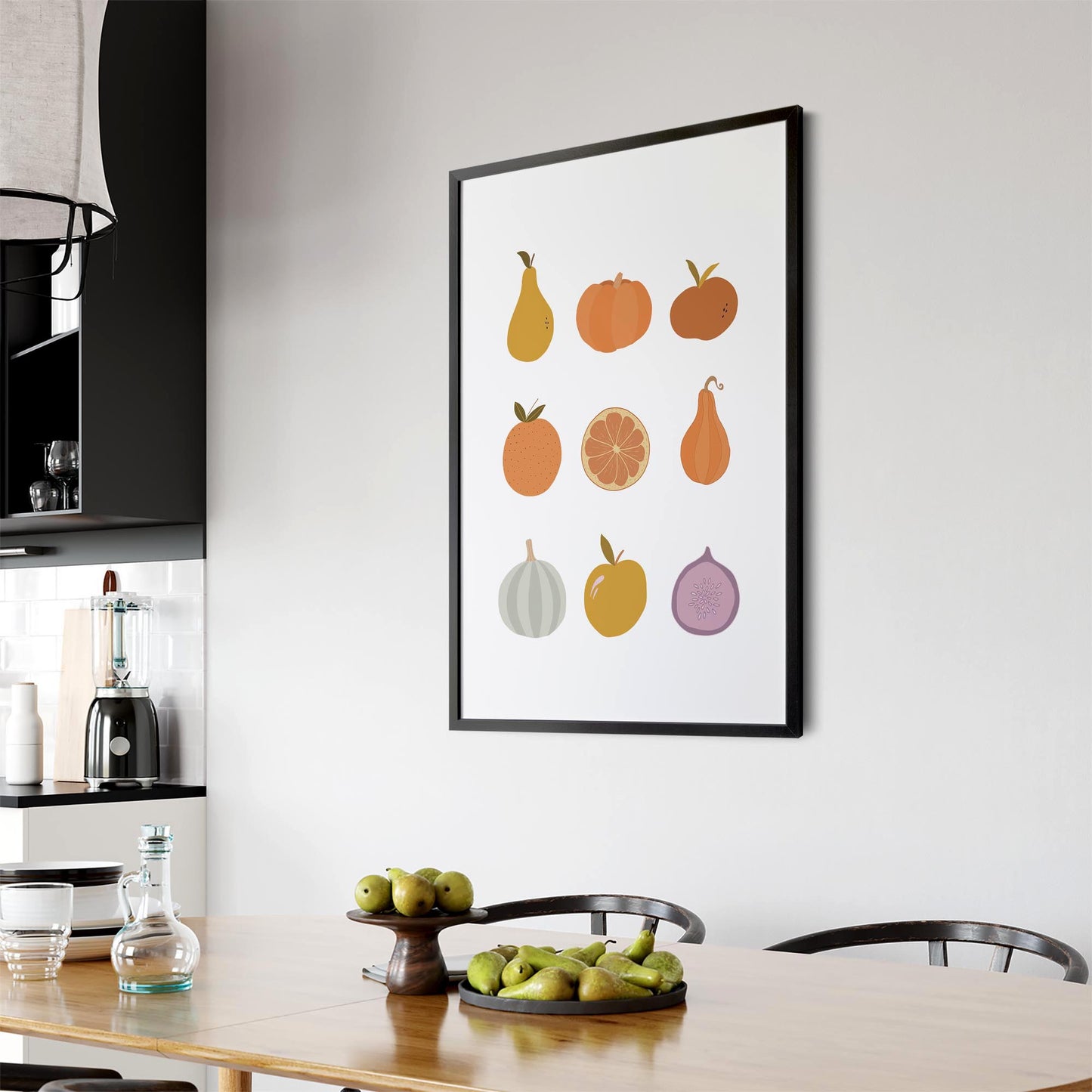 Minimal Fruit Collection Kitchen Food Wall Art - The Affordable Art Company