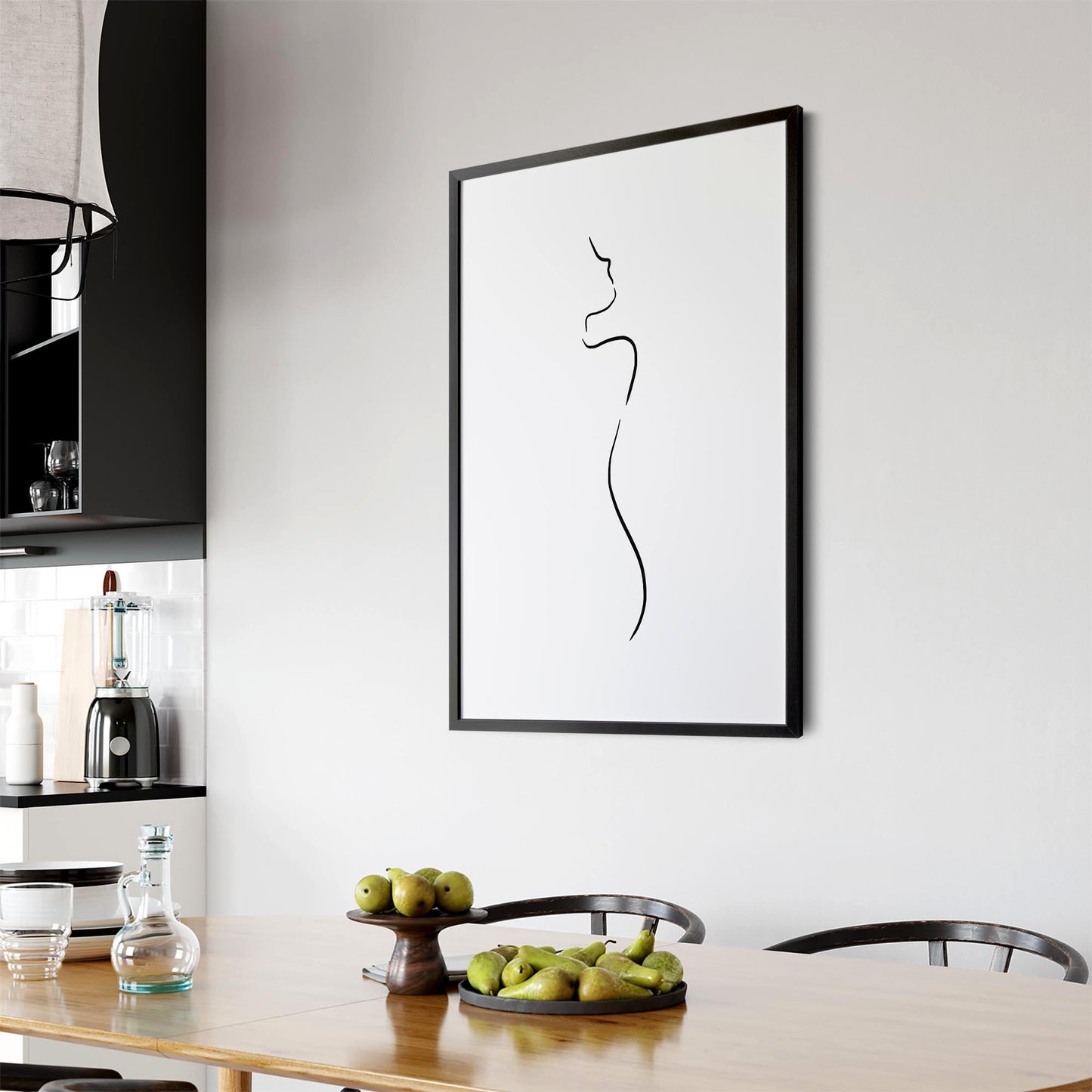 Female Body Nude Minimal Line Drawing Wall Art #1 - The Affordable Art Company