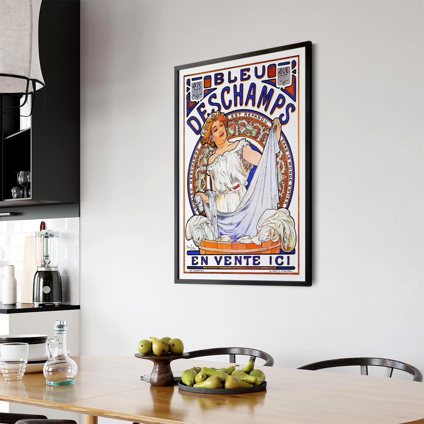 Bleu Deschamps French Vintage Advert Wall Art - The Affordable Art Company