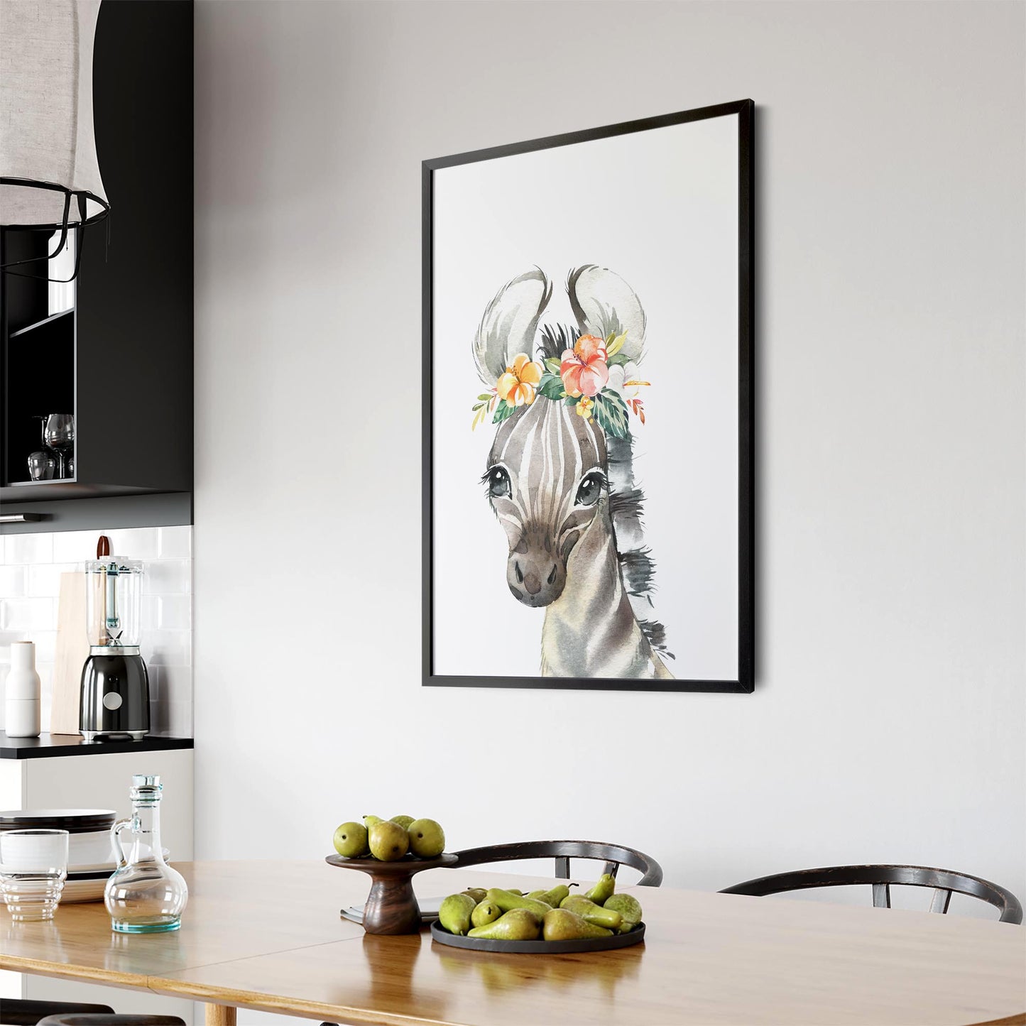 Cute Baby Zebra Nursery Animal Gift Wall Art - The Affordable Art Company