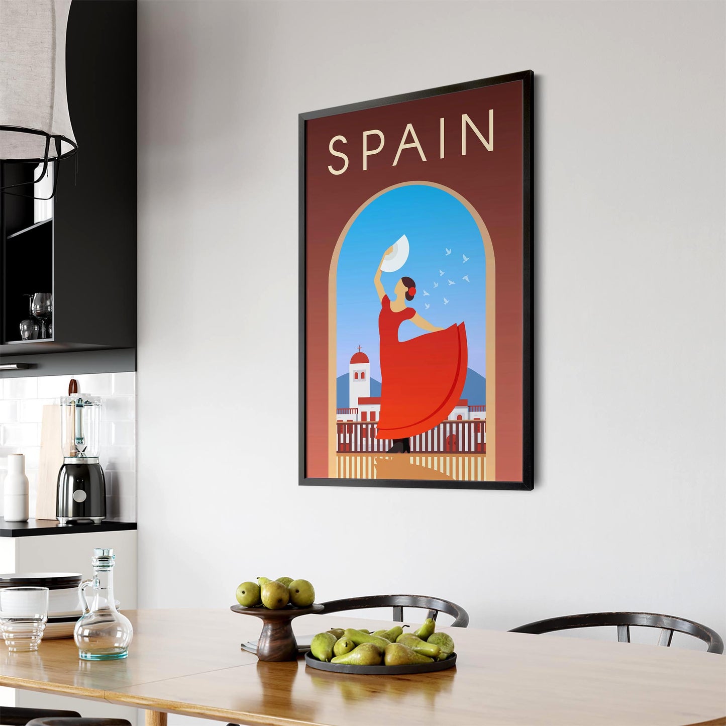 Retro Spain European Vintage Travel Wall Art - The Affordable Art Company