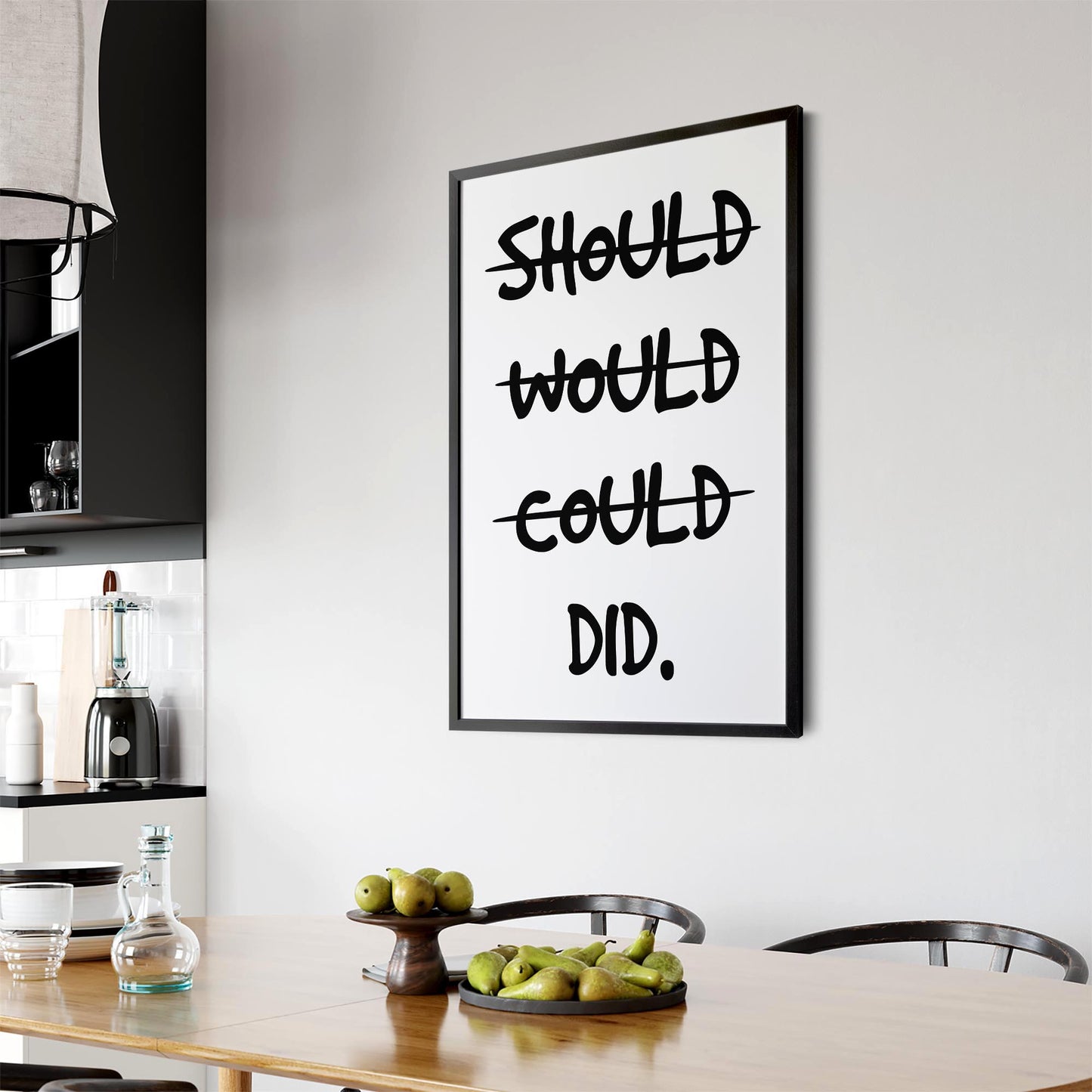 "Should, Would, Could - DID" Fitness Quote Wall Art - The Affordable Art Company