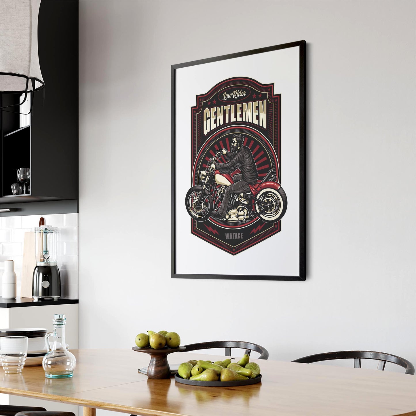 Gentlemen Biker Man Cave Motorcycle Wall Art - The Affordable Art Company