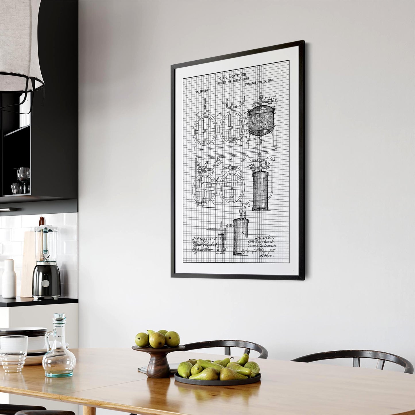 Vintage Beer Making Patent Man Cave Gift Wall Art #2 - The Affordable Art Company