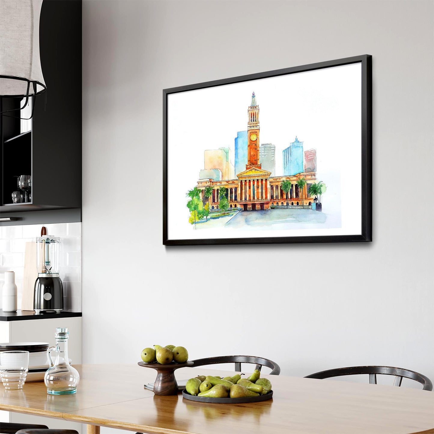 Brisbane City Queensland Hall Painting Wall Art - The Affordable Art Company